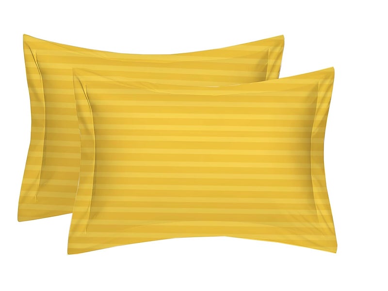 STARNSTYLE 220 Cotton Feel Glace Cotton Double Bedsheet with 2 Pillow Covers - Yellow (90x90 inch) - Image 5